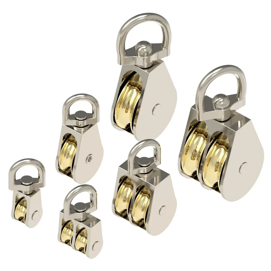 1 stk. 43/58/86mm enkelt-/dobbelthjul metalskive zinklegering remskive kroneblok og talje løftehjul mini dobbelt remskive