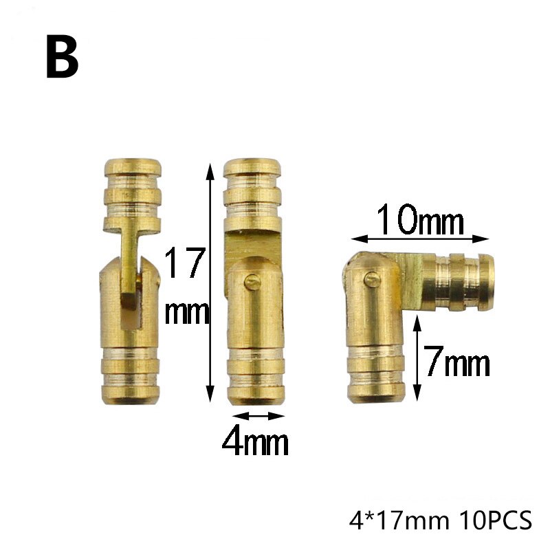 10PCS Copper Brass Furniture Hinges Cylindrical Hidden Cabinet Concealed Invisible Door Hinges For Hardware Box: B