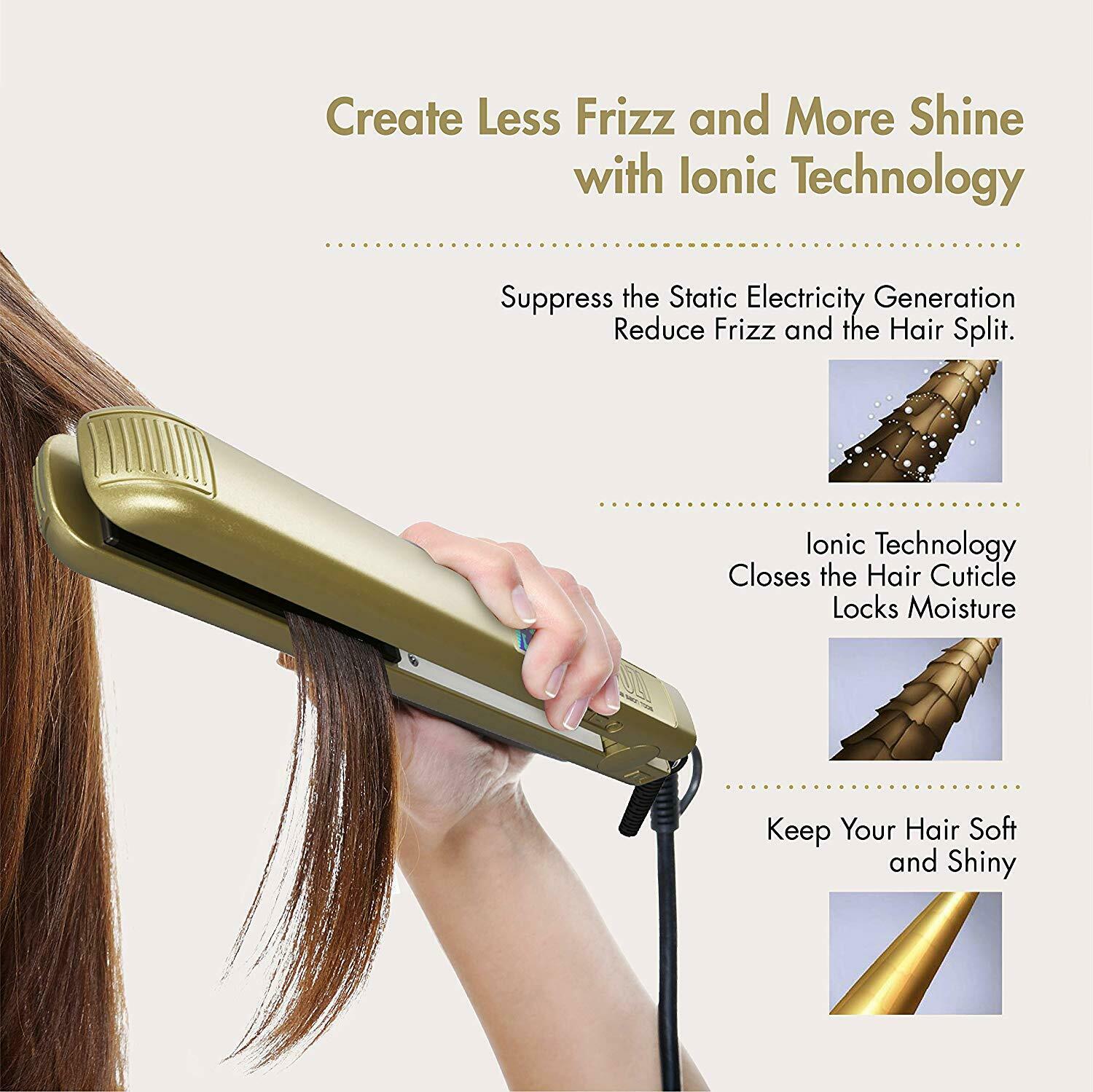KIPOZI-plancha de pelo con placa de titanio, plancha plana con pantalla LCD Digital, herramienta para el cabello de calentamiento rápido de doble voltaje