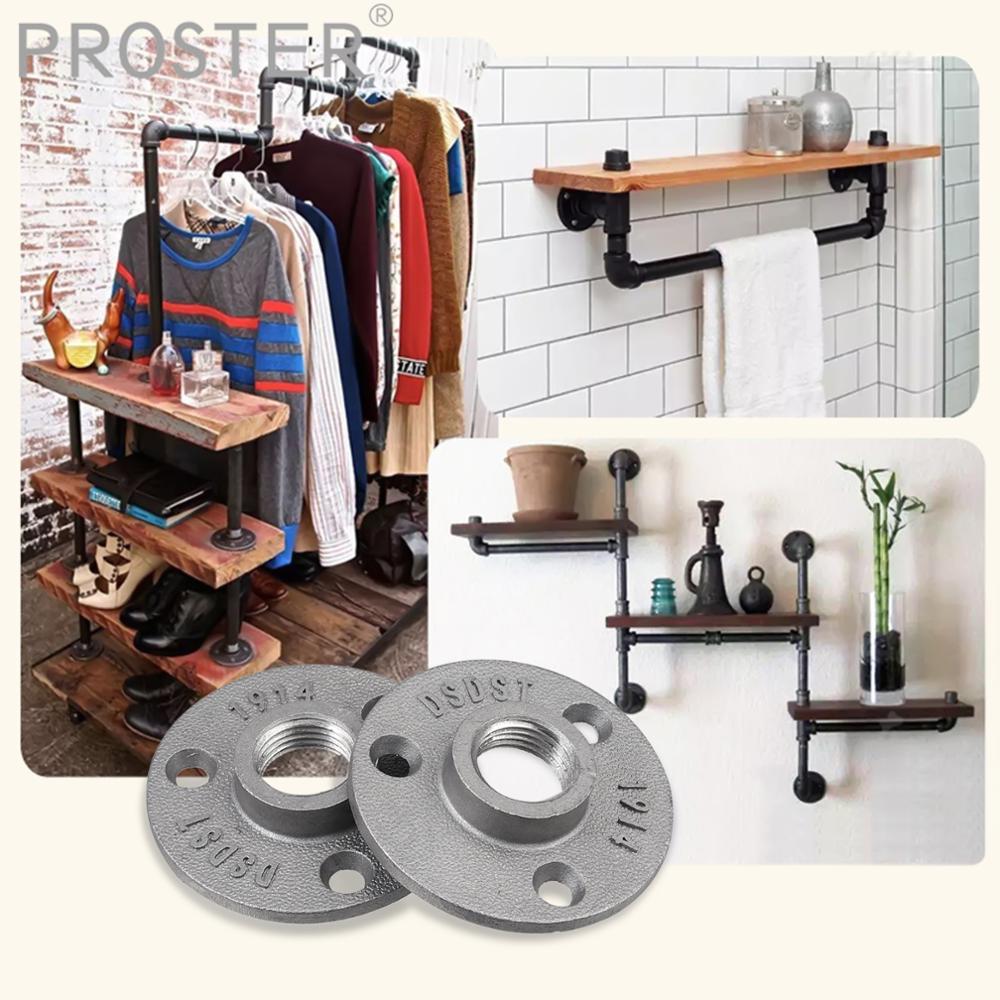 PROSTER 10 stücke für Temperguss Aluminium Legierung Rohr Armaturen Zauberstab Boden Flansch Rostigen Industrie 1/2 &quot;3/4” 1 ”BSP Silber Grau