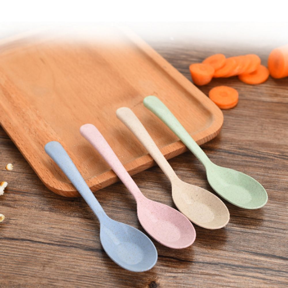 16cm Wheat straw spoon Mini Children Rice Soup Spoons Eco-Friendly Healthy Tableware Home Kitchen Tools