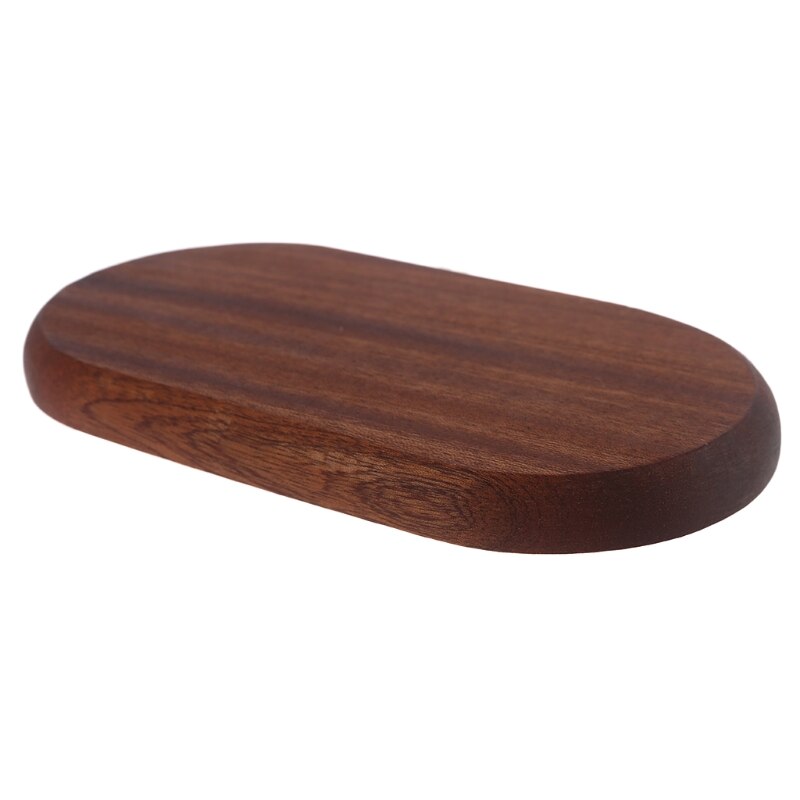 Mini Serving Trays Oval Wood Natural Dessert Cup Plate Small Wooden Cheese Plates for Jewellery Key Coin Tableware Decor