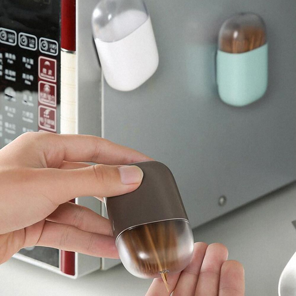 Soporte de palillos de dientes para refrigerador, imanes creativos, dispensador de palillos de dientes, pegatina para mensaje, refrigerador, horno de microondas, botón magnético de decoración