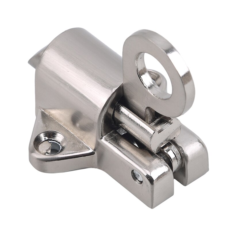 Zinc Alloy Door Bolt Latch Lock Window Gate Security Pull Ring Spring Bounce Door Bolt Safty Gate Latch Screw Silver