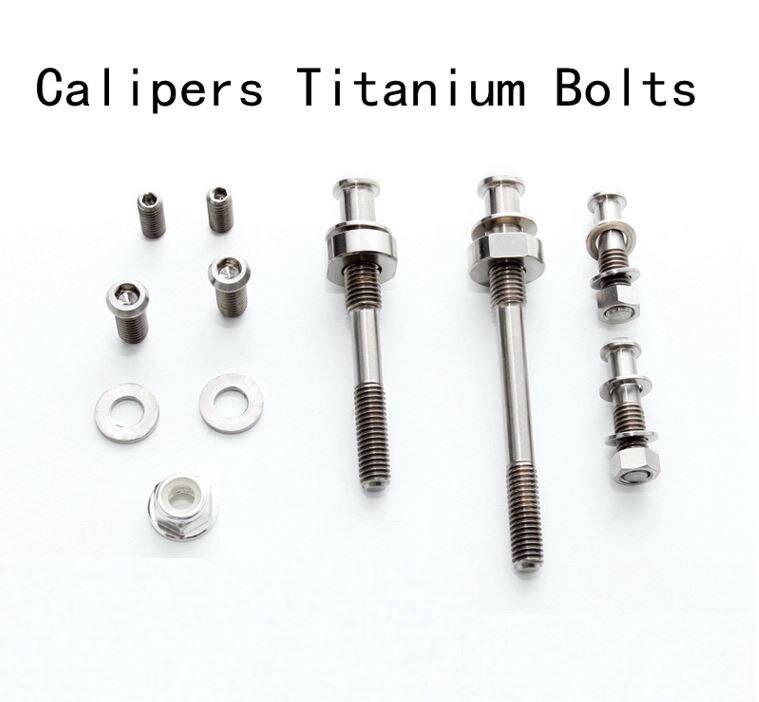 13 stk./sæt cykel caliper clips + bremseklodsebolte titanium legering fuldskruer møtrikker til brompton foldecykeldele: Caliper bolt