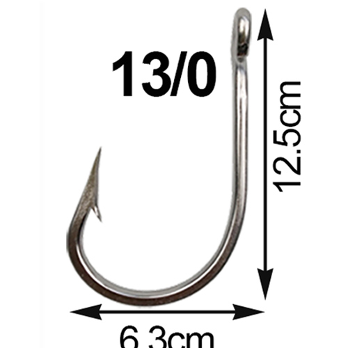 JSM 5 uds 7691 anzuelos de pesca de juego grande de acero inoxidable 4X anzuelos de cebo vivo de atún tiburón tamaño de anzuelo grande 5/0-13/0: Azul