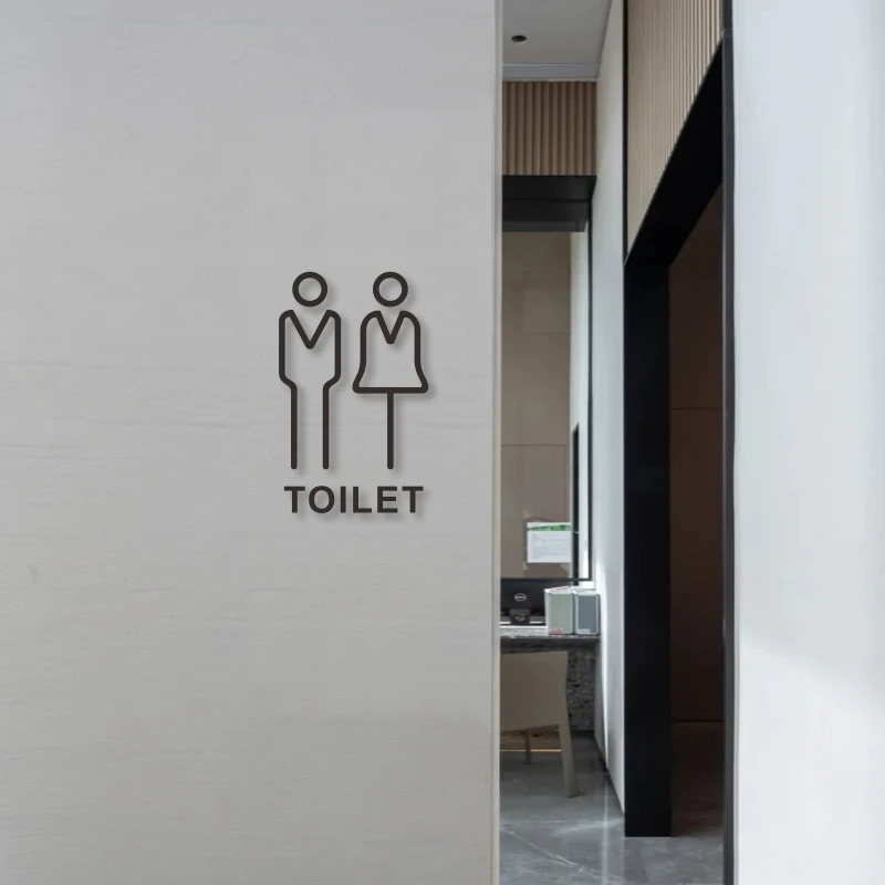 Restroom Signage Hotel Room Home Sign WC Public Restroom Signage Acrylic Reminder Sign Bathroom Signage Door Sign