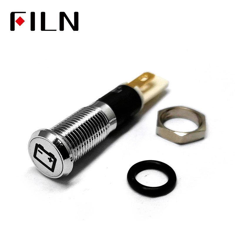FILN 8mm C16 del tablero de instrumentos del coche de Concha de Plata batería culpa bandera 12v luz indicadora de led con soldadura de pie