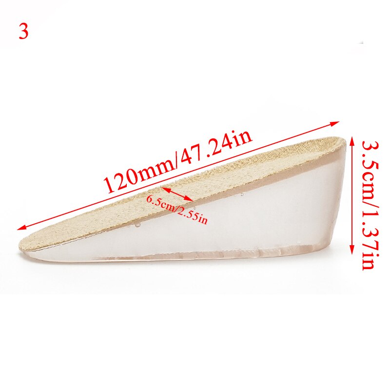 Plantillas de aumento de altura Unisex, 1,5/2,5/3,5 CM, plantillas de Gel suave, insertos para zapatos más altos, , 1 par