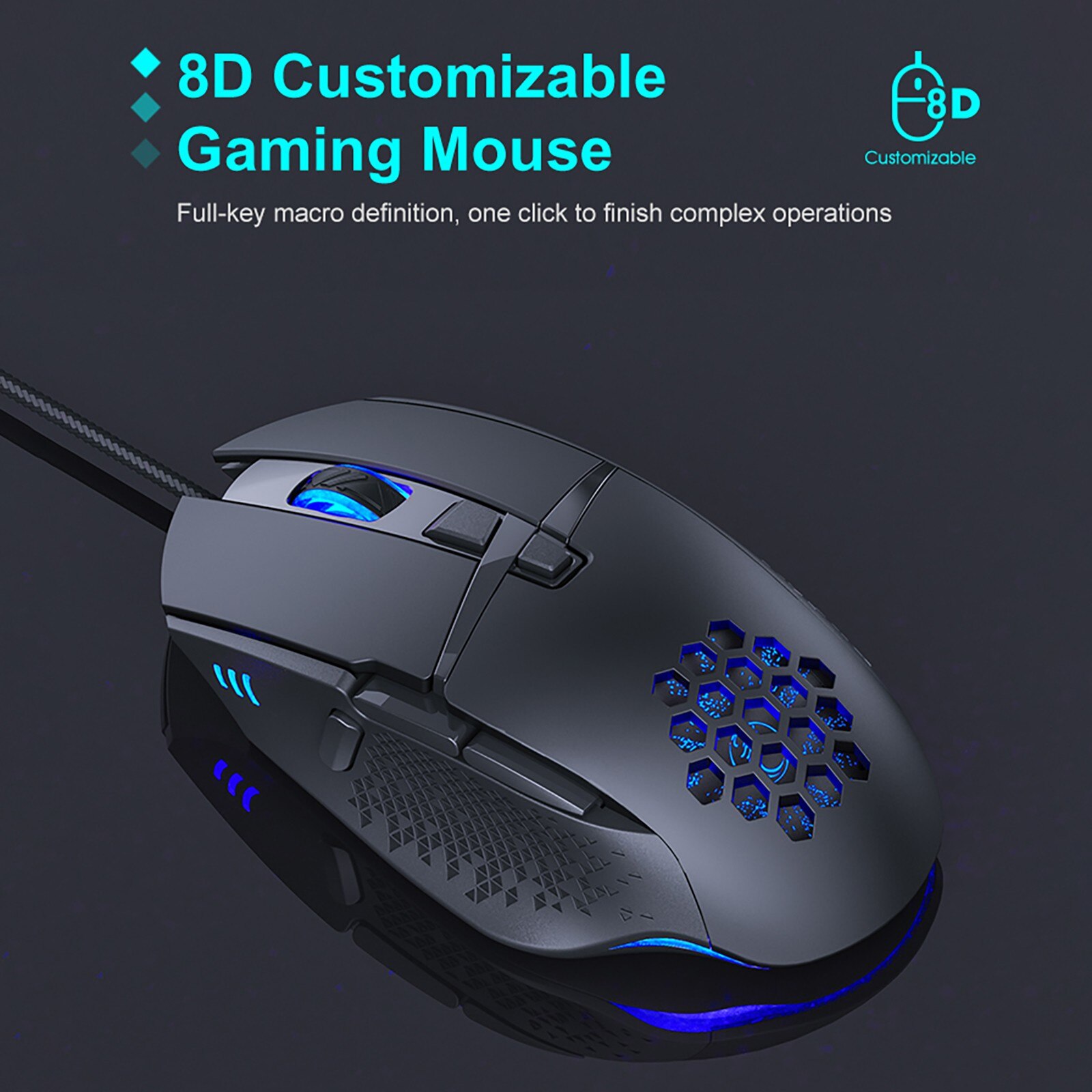 t90 Hollowed Wired Mechanical Mouse Imice Wired Game Mouse USB Interface Hollowed Out 7200Dpi Fire Key#30