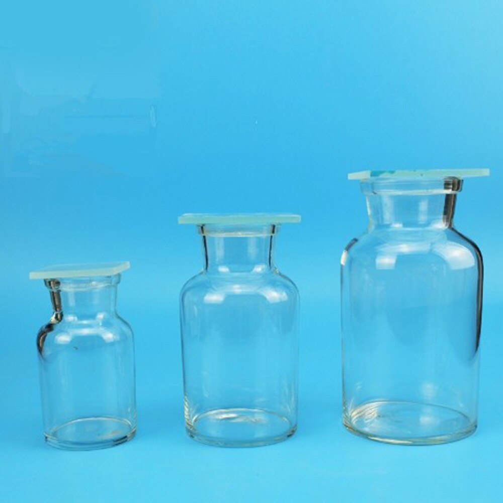 500mL Gas Collecting Bottle Transparent Clear Glass with Ground - In Glass Sheet Collector Laboratory Chemistry Equipment
