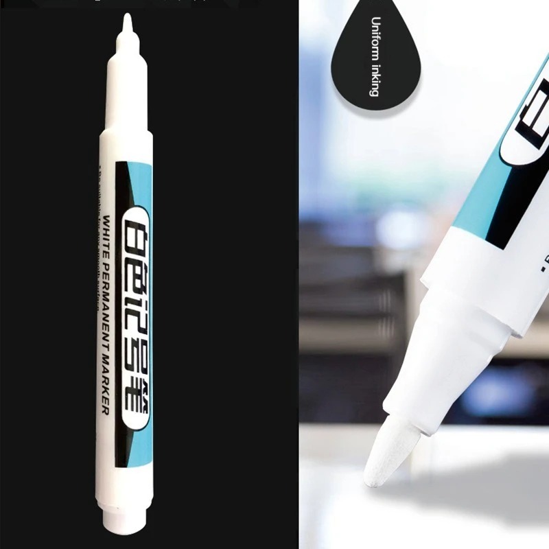 Marqueur de trou profond blanc, peinture en continu, ensemble de stylos pour bois, roche, plastique, cuir, verre, pierre, métal, toile, céramique, 0.7mm