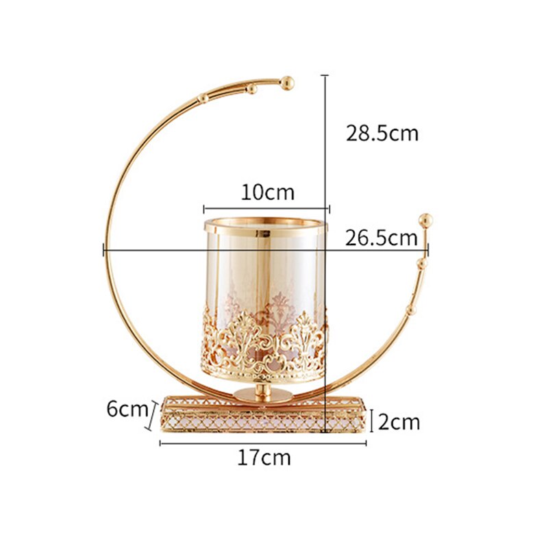 Luxury Gold Candle Lantern Glass Candle Holders Wedding Party Centerpieces Candelabra Home Craft Candlestick Decorative