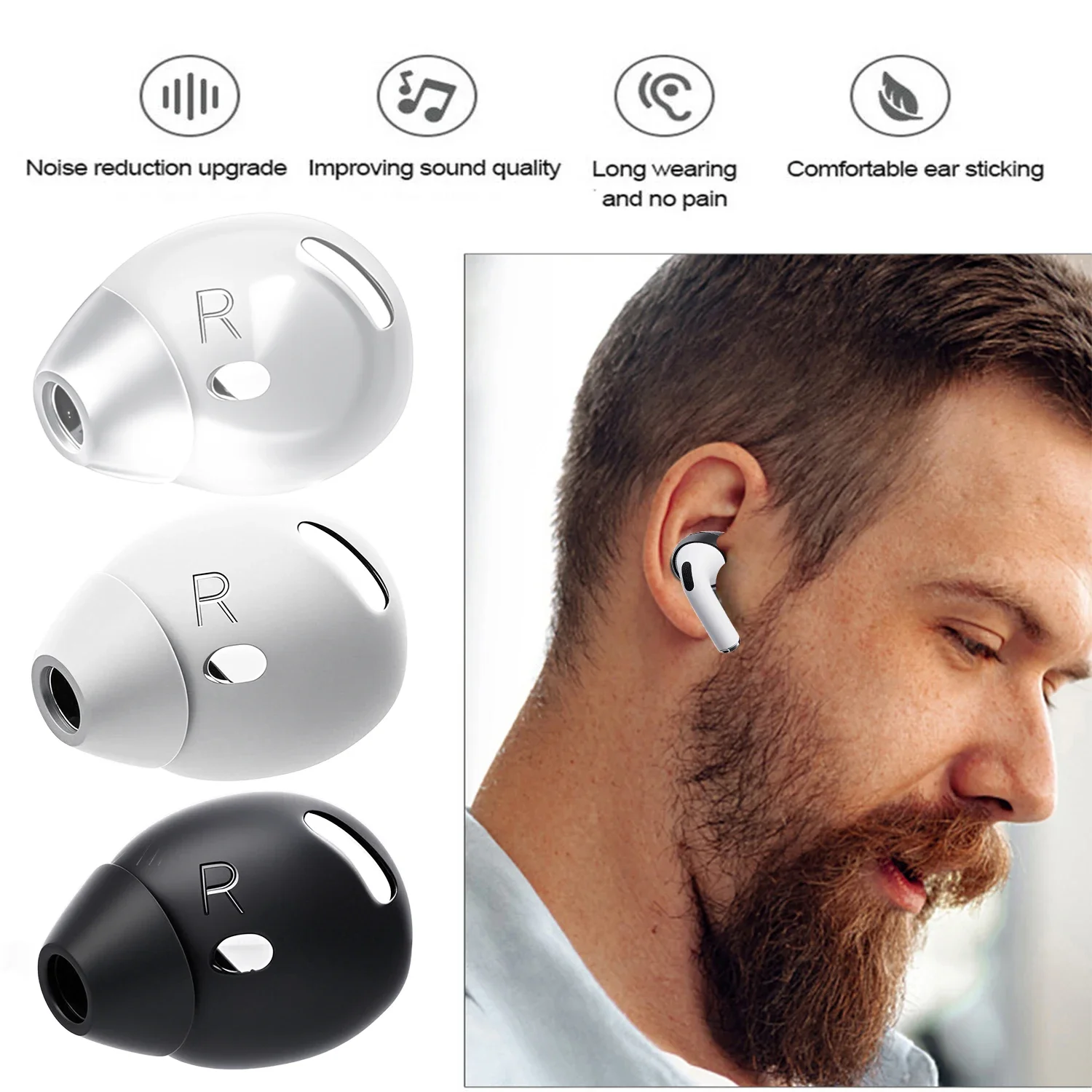 Almohadillas antipérdida para auriculares, funda de silicona para Apple AirPods 4th, almohadillas antideslizantes para AirPods4, funda protectora para tapones para los oídos