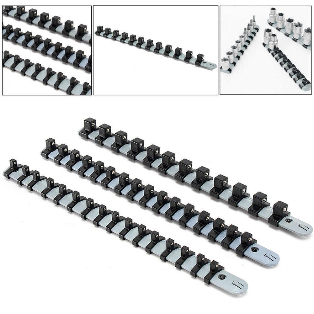 3Pcs Socket Organizer Tray 340 Mm Socket Houder 1/4 "3/8" 1/2 "Dopsleutel Organizer Plastic Socket houder Rack Opslag Verdelen