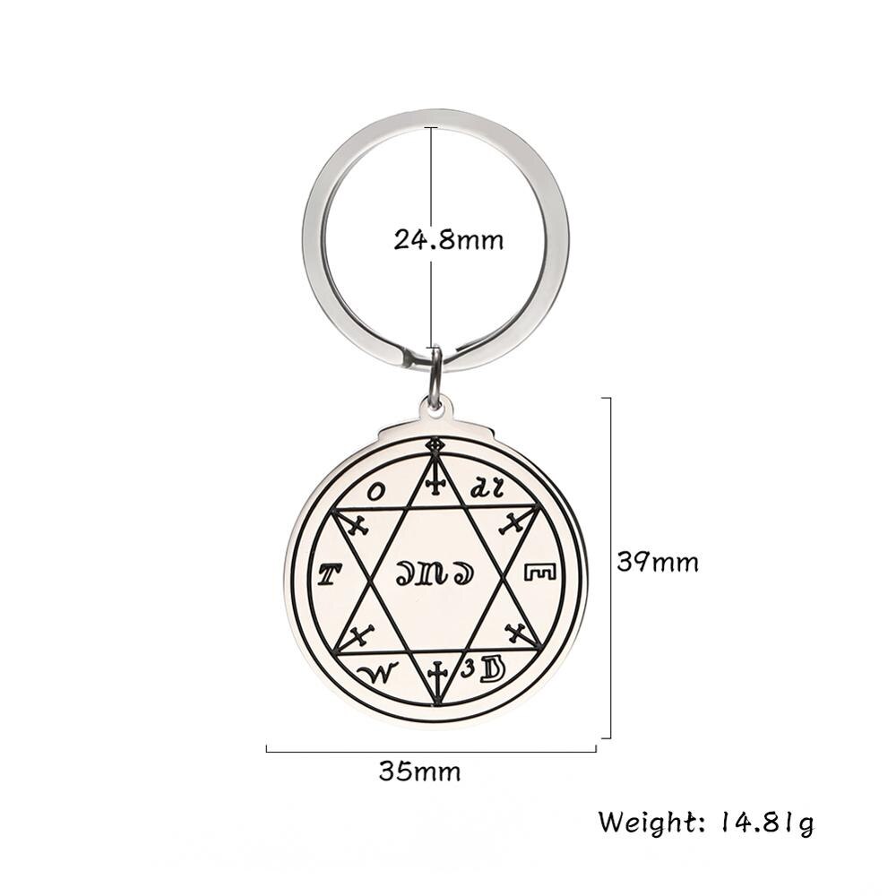 Mijn Vorm Sleutel van Salomo 316L Roestvrijstalen Eerste Tweede Vijfde Pentagram Van De Zon Jupiter Mars Wijsheid Amulet Sleutelhanger: Solomon 1