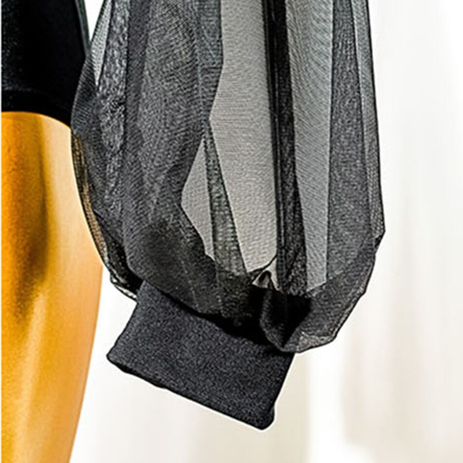 Latinalaista tanssia varten naisten musta pitkähihainen latinalaista tanssia varten tarkoitettu mekko, samba, tango, chacha-tanssiesitys  th501