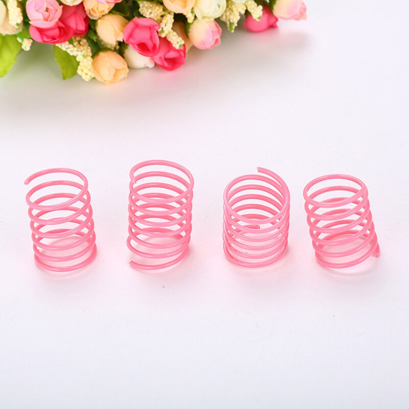 Juguete de Primavera de plástico para gatos, muelles en espiral de colores para mascotas, juguetes interactivos duraderos de colores aleatorios