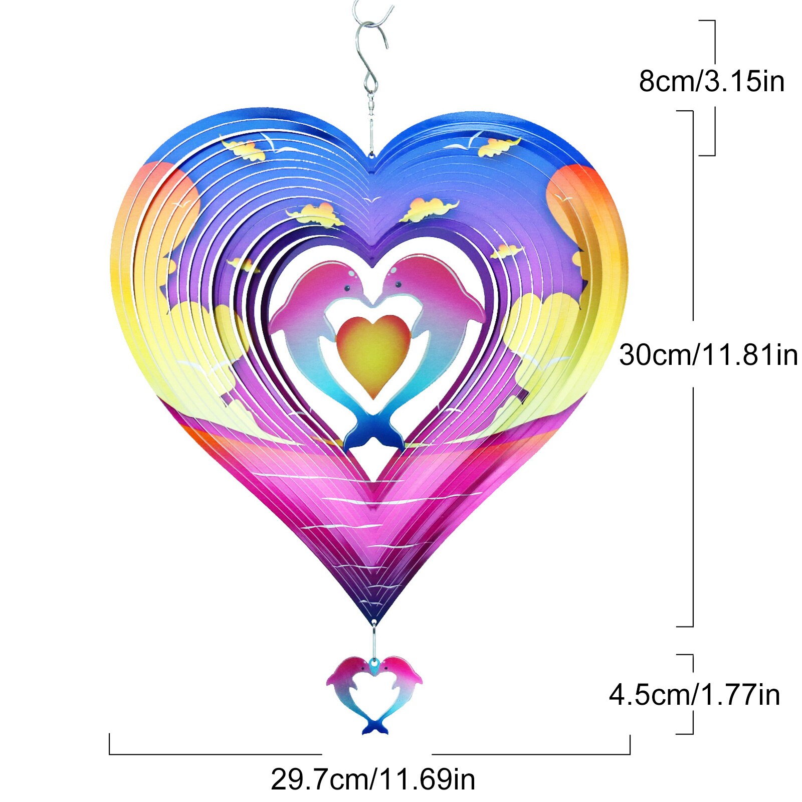 5 Tuned Metal Tubes Wind Chimes Outdoor Amazing Grace Music Sound 36inch Home Pendant: style E2