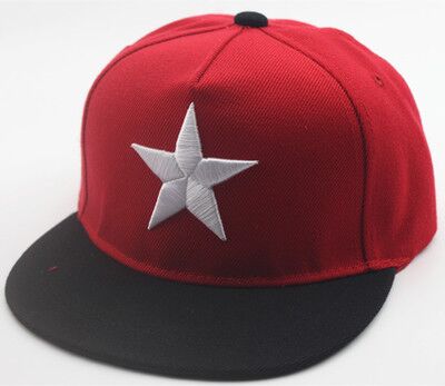 MAERSHEI Children's Big Five Baseball Hat kids caps boy outdoor street dance cap: Red