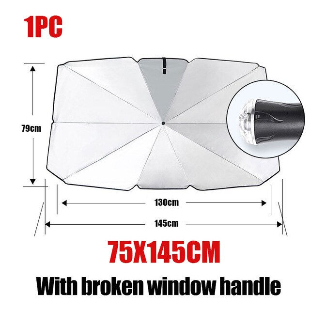 Anti-UV Car Windshield Sun Shade Reflector - 51.18" X 23.62" Silver Foam Sun Visor Cover Blocks Heat, Front/Rear