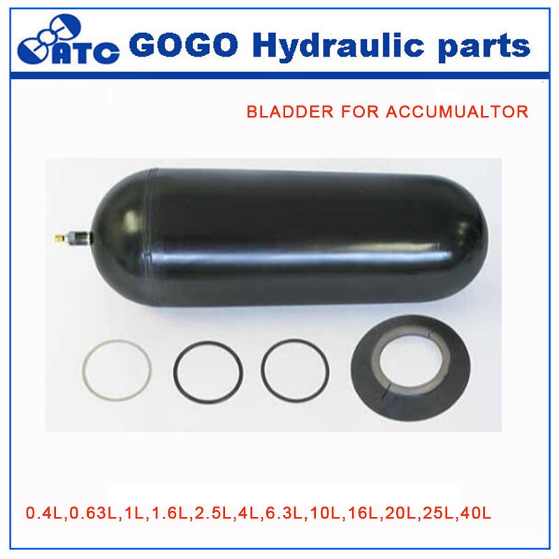 Vejiga para acumulador hidráulico NXQ 0.4L,0.63L,1L,2.5L,4L,6.3L,10L,16L,20L,25L,32L 40L