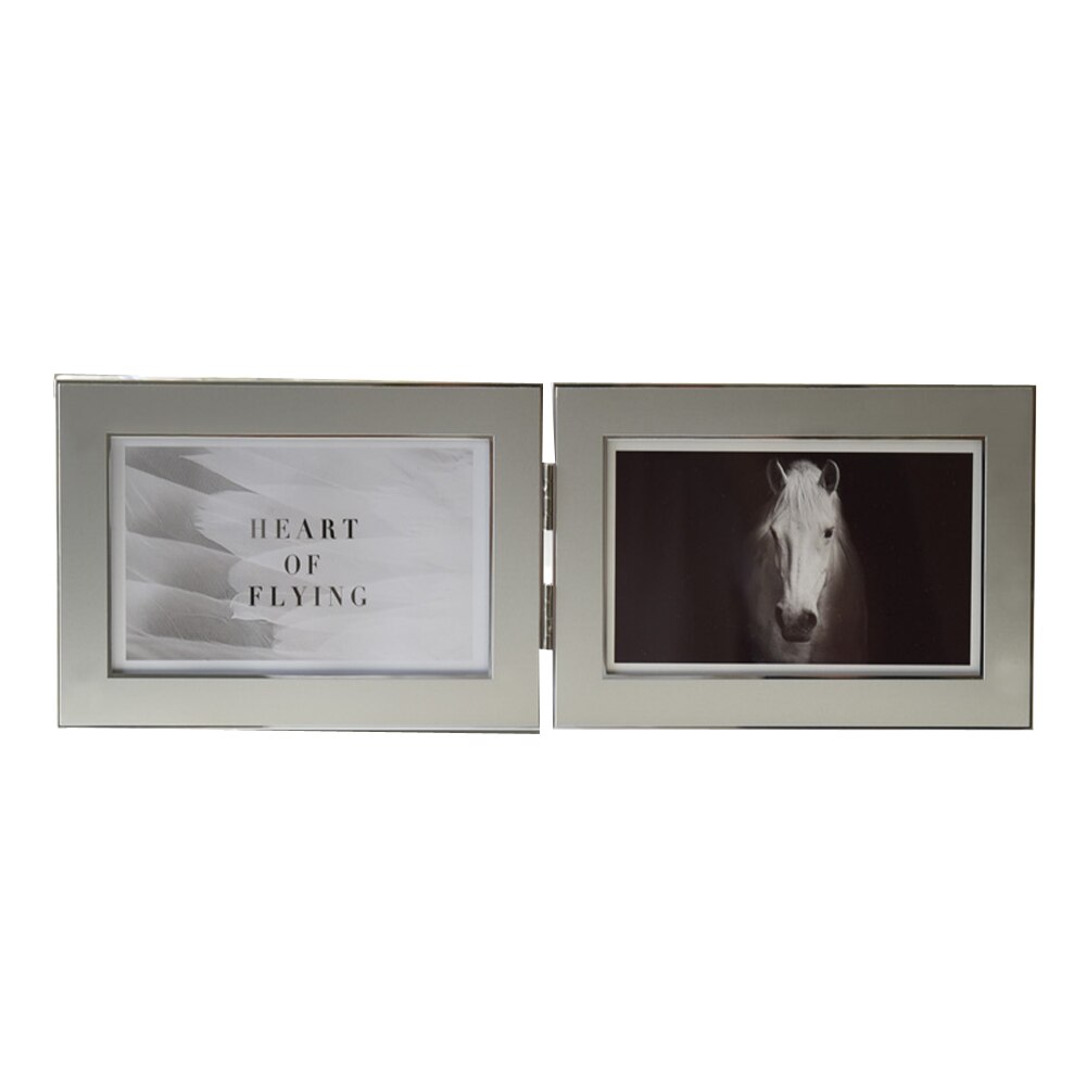 Modern Style Metal Photo Frame Picture Displays for or Home Decoration MPF118: Double Frame S2 / 6 inch