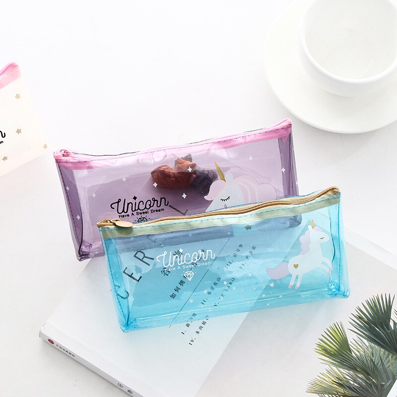 Jelly Pencil Case Unicorn Gel Cute School Supplies Stationery School Cute Pencil Box Pencilcase Pencil Bag