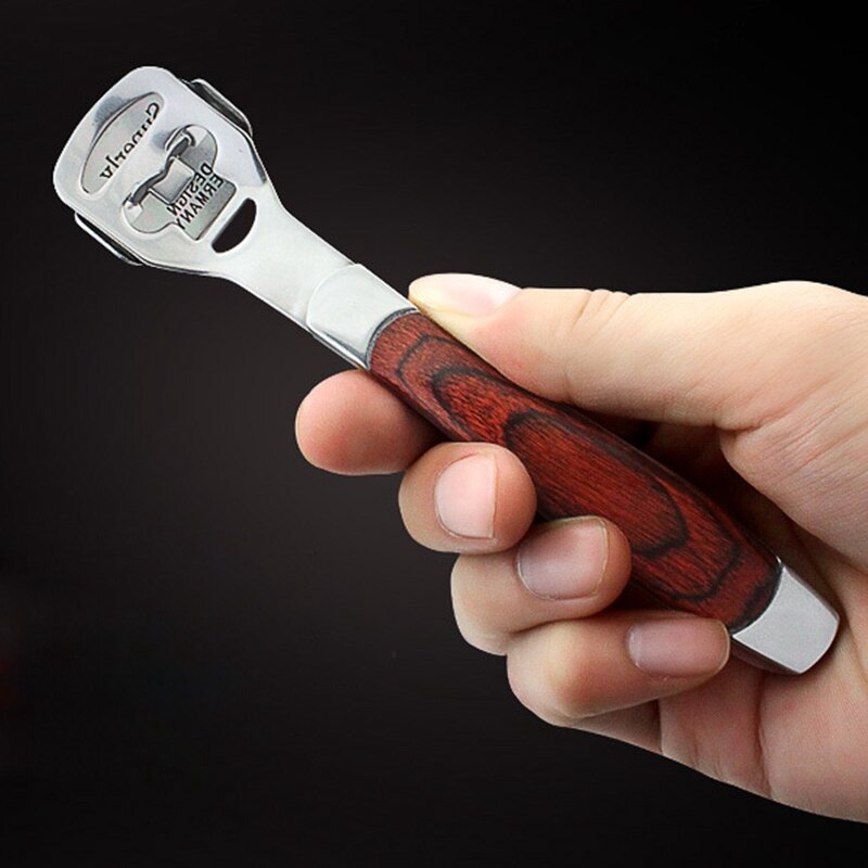 Máquina de pedicura y cuidado de pies con mango de madera, cortador de durezas, removedor de cutículas, cuchillas de afeitar, herramienta