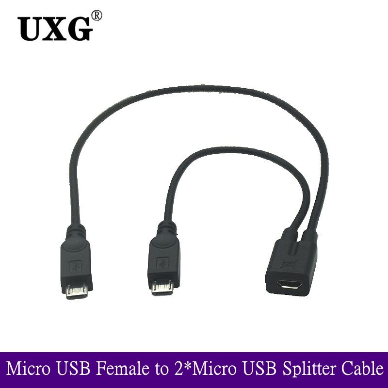Micro Usb Female Naar 2 Micro Usb Male Splitter Extension Kosten Datum Kabel Verlengsnoer 30Cm