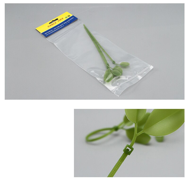 100pcs Adjustable Cable Ties With Leaves Shape Plastic Plant Potting Reusable Greenhouse Grow Kits Garden Tree Climbing Support