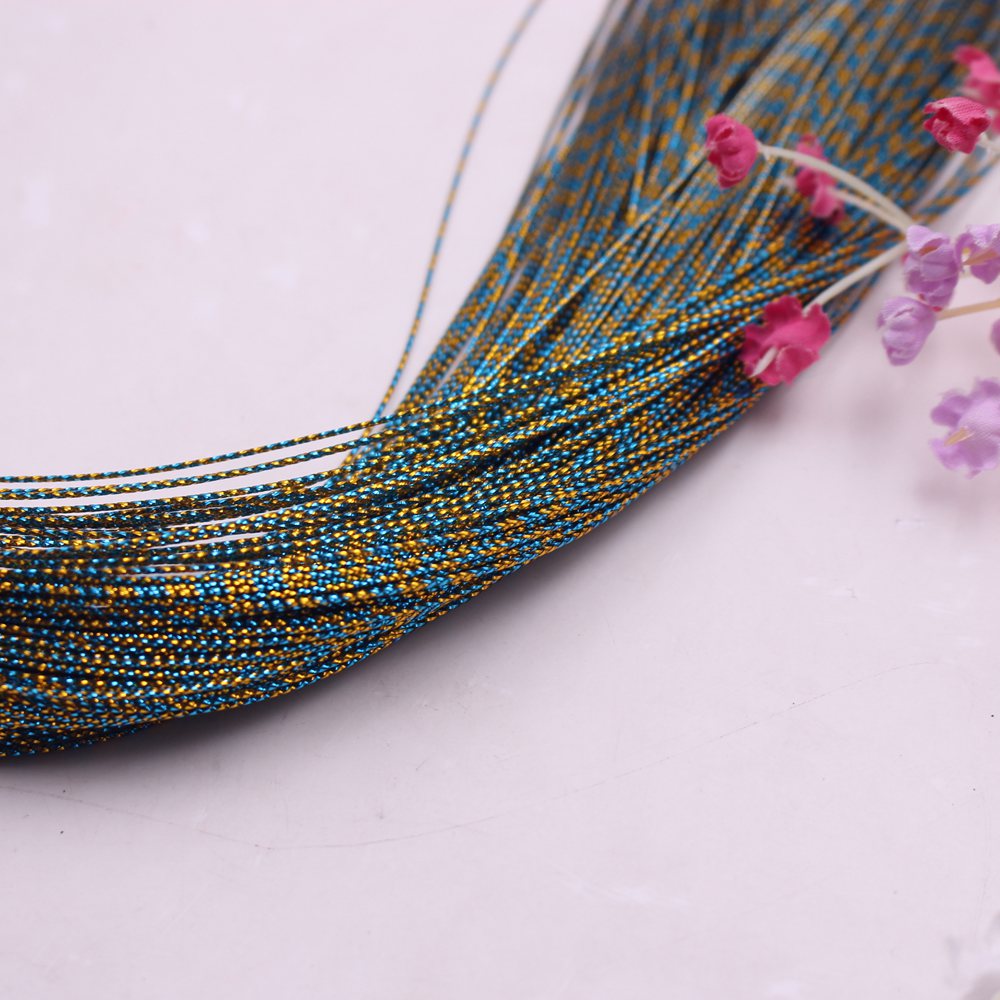100 Yards Multicolor Metallic Thread Ribbon Fabric... – Vicedeal