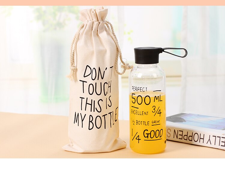 Bouteille de boisson portable 500ml pour l'école | , avec sac, secoueur de protéines BPA, bouteilles d'eau pour les filles de l'école: Clear