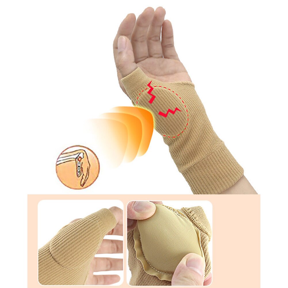 1 Paar Duim Ondersteuning Spalk Zacht Ademend Hand Pols Brace Sport Beschermende Zweet Polsband Pijnbestrijding Therapeutische Handschoenen