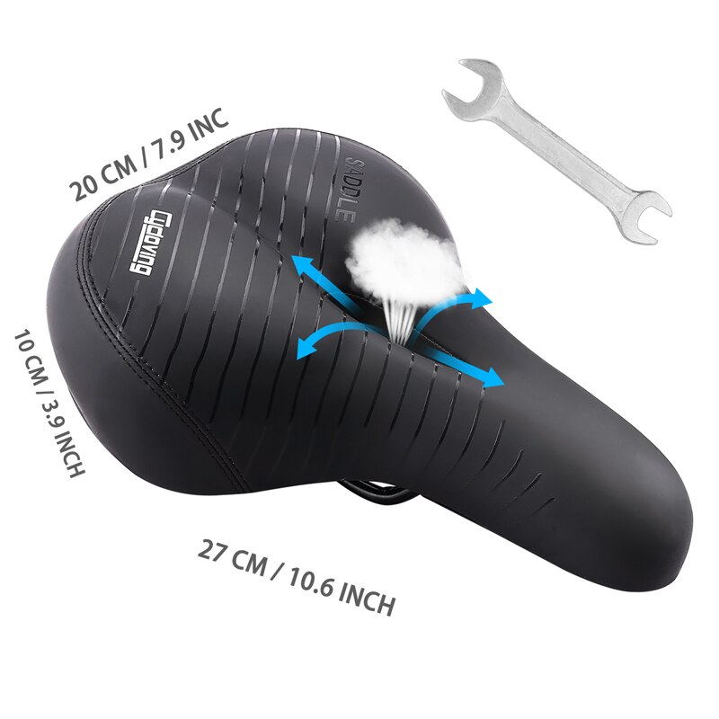 Cycloving Fietszadel fietszadel met Achterlicht Dikker Verbreden Zachte Comfortabele Fietsen MTB Bike seat Zadels accessires