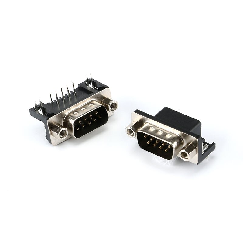 Connecteur DR9 DR15 DR25 trou/broche femelle/mâle à angle droit soudé d-sub RS232 adaptateur de port série DB9 9/15/25 broches: DR9 Male