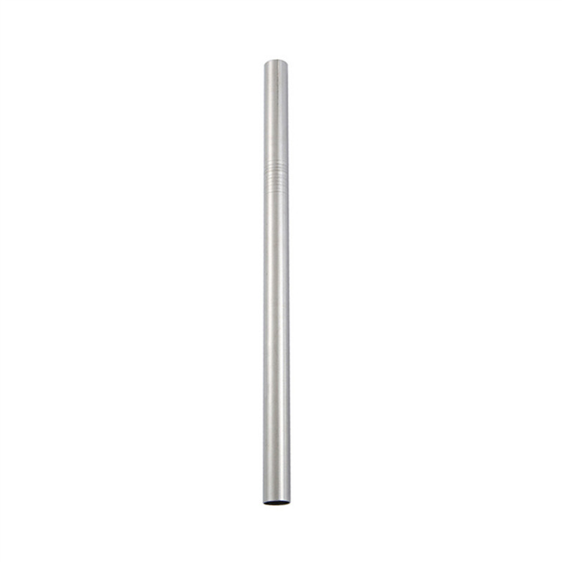 Practical Metal Drinking Straws 304 Stainless Steel Straw for Cup Straight Straw Cleaning Brush Velvet Pouch Bar Party Accessory: Silver