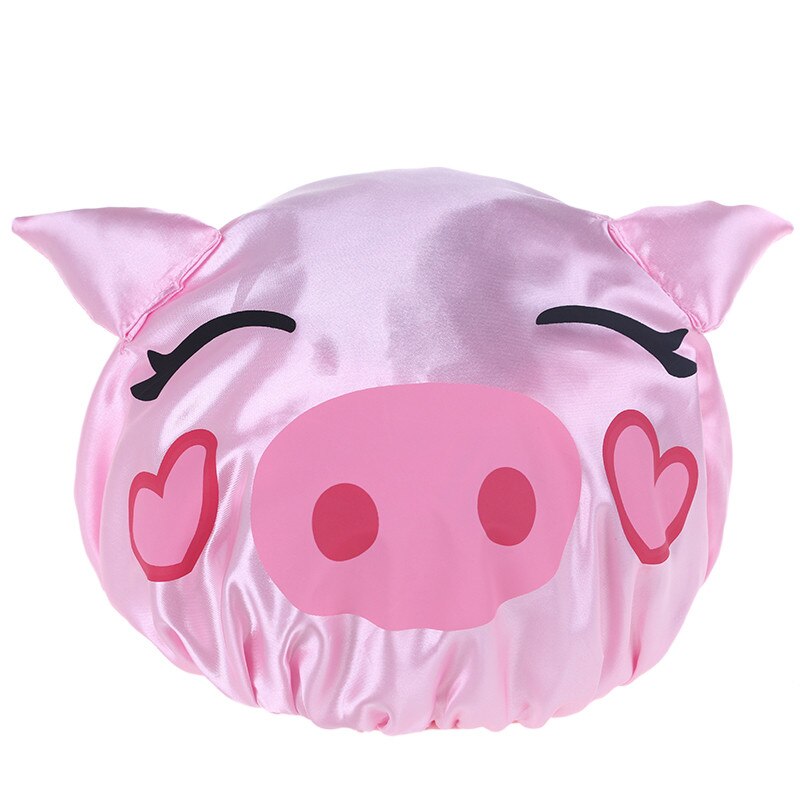 Childrens Shower Cap Double-layer Children Cartoon Waterproof Shower Cap Cute Baby Bath Protective Cap Bathroom Accessories: A