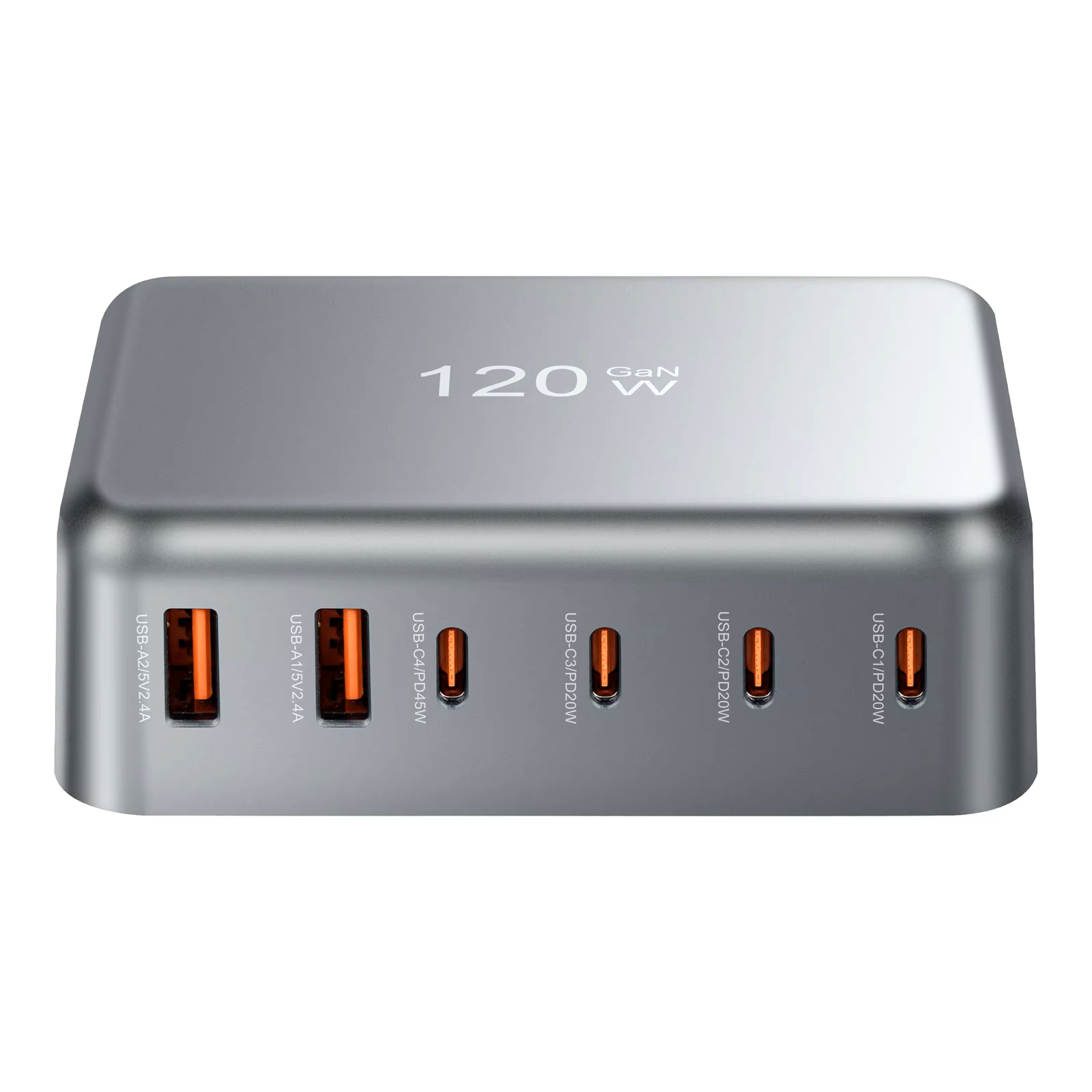 120w gan mobil ladestation 6- porte usb c vægoplader til strømadapter 45w/20w egnet til opladning af mobiltelefoner