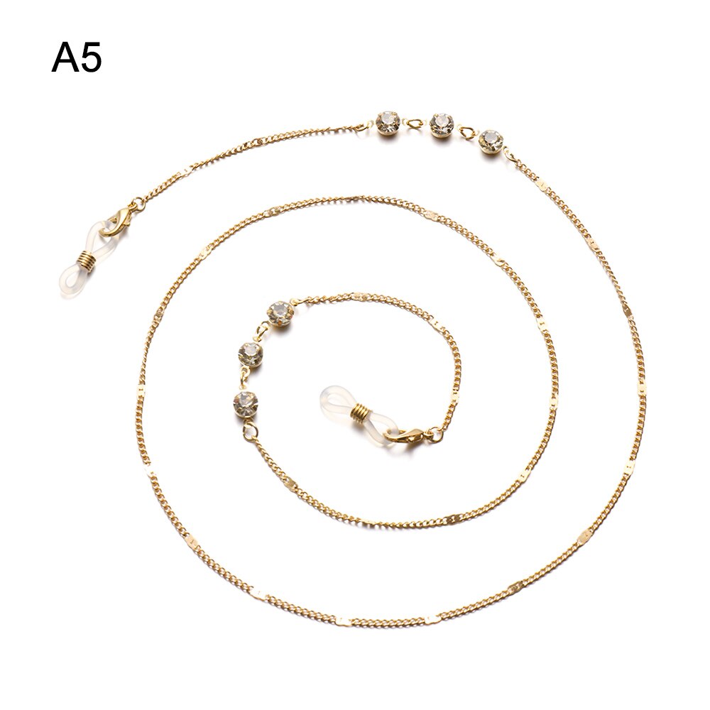 Collar de cadena para gafas de lectura, accesorios antideslizantes con colgante en forma de cadena para anteojos, de Metal, a la , novedad: A5