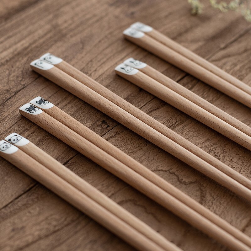 Natürliche Holz Stäbchen Koreanische Stil Nette Ebene aufbringen Stäbchen Umwelt Freundliche Mehrweg Stäbchen