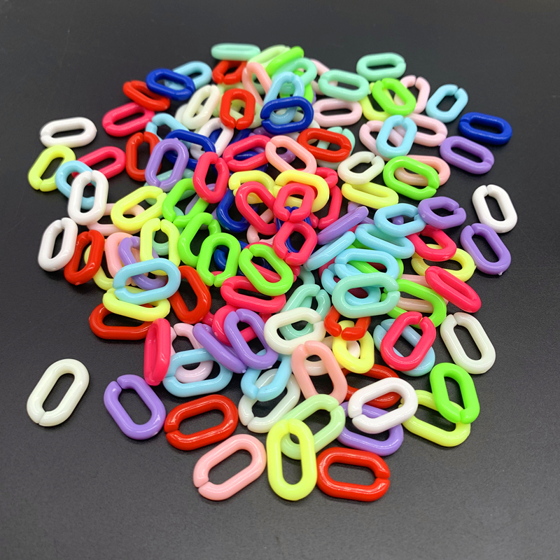 50pcs 15x10mm Acrylic Link Chain Keychains For Necklace Bracelet Making Colorful Chain Plastic Chain Links Jewelry Making: 13