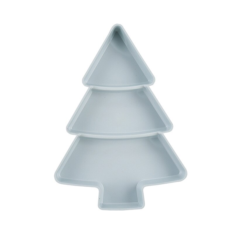 Creatieve Kerstboom Vorm Snoep Snacks Noten Zaden Droge Vruchten Plastic Platen Gerechten Kom Ontbijt Lade Thuis Keuken Benodigdheden: Tree Blue