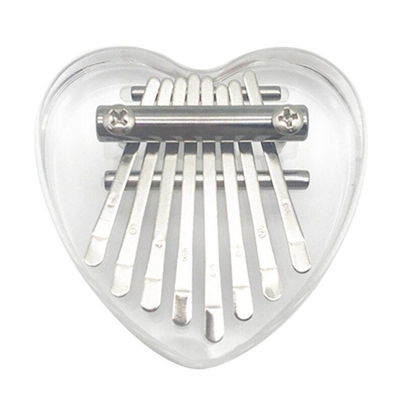 AD-2Pcs 8 Keys Mini Kalimba Thumb Piano, Crystal Kalimba Acrylic Finger Piano Musical Instrument for Kids Adult Beginners