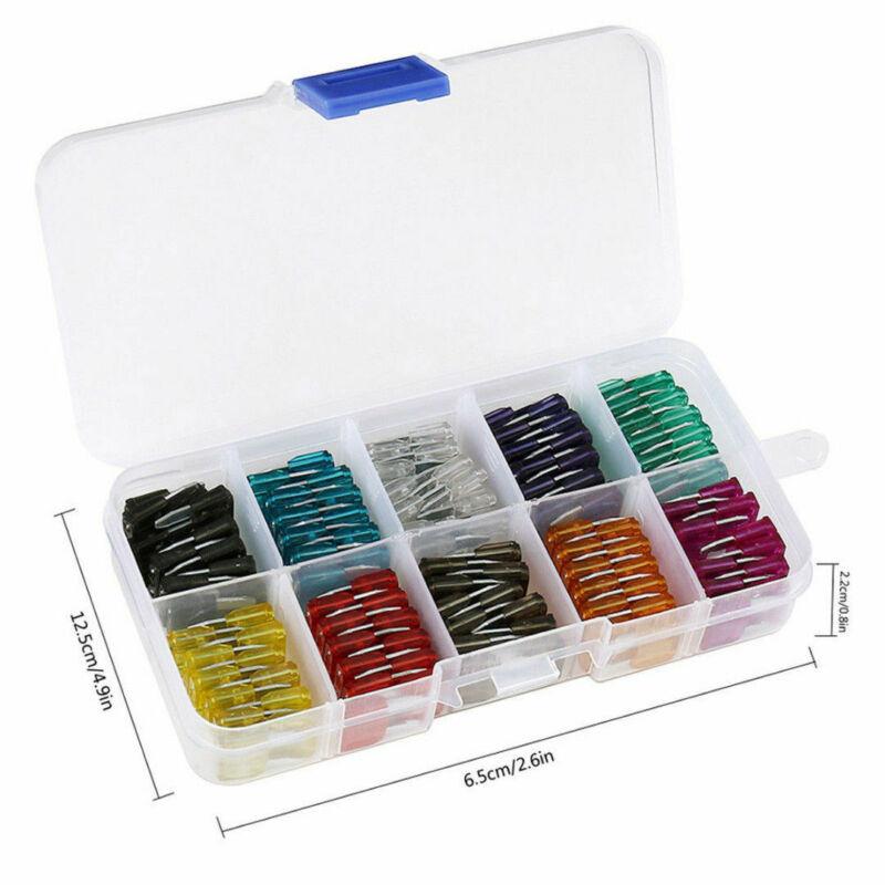 120 Pcs Profile Small Size Blade Car Fuse Assortment Set for Auto Car Truck 2/3/5/7.5/10/15/20/25/30/35A Fuse with Plastic Box