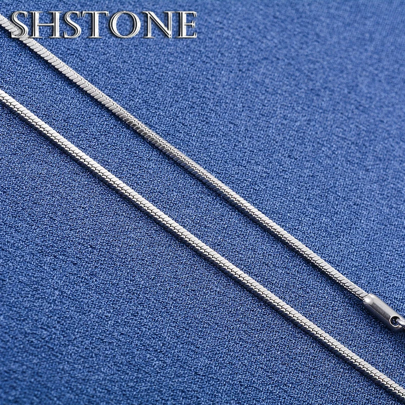 de mujeres y hombres, 1mm, 2mm, 3mm, cadena redonda de serpiente, Collar largo clásico, Gargantilla en el cuello, accesorios de joyería DIY,