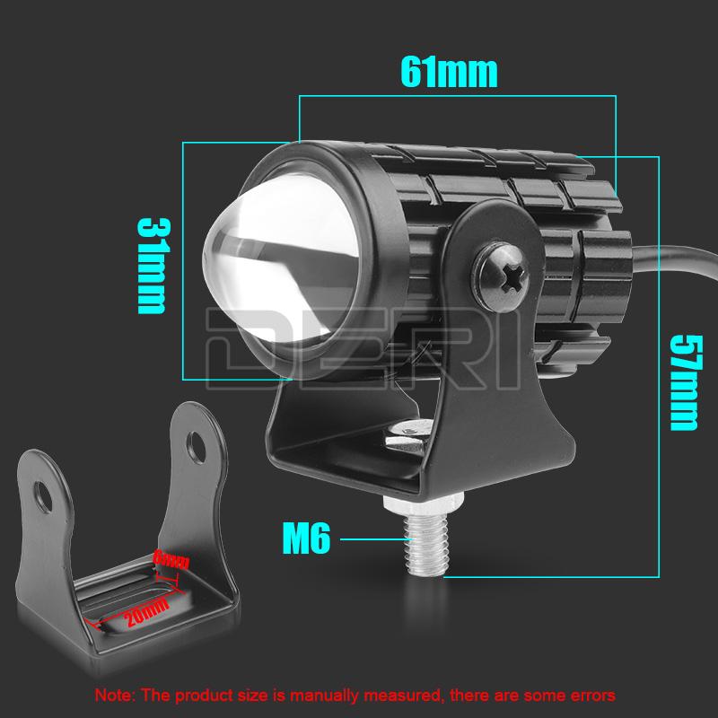 Mini Motorfiets Led Koplamp Projector Lens Dual Kleur Auxiliary Spotlight Mistlamp Voor Auto Atv Trucks Scooter Cafe Racer