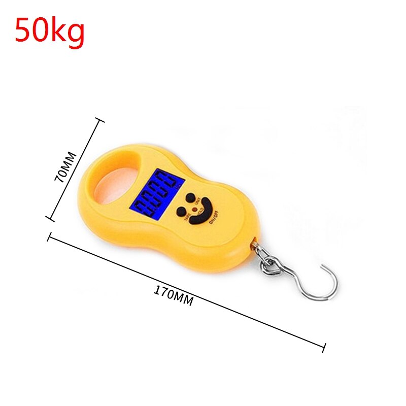 Opknoping Led Elektronische Weegschaal En Elektronische Bagage Weegschaal Met Bagage Haak 40Kg/50Kg, gebruikt Voor Vissen Schaal: yellow  50kg