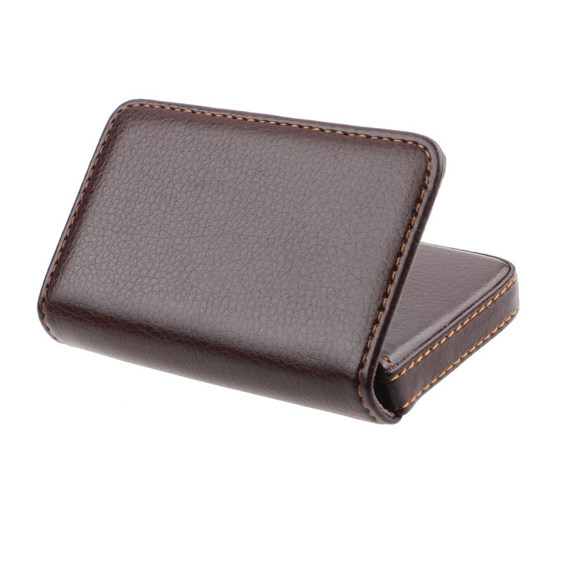 Business Card Holder Men's Exquisite Magnetic Attractive Card Case Box Mini Wallet Male Credit Card Holder Bolsas #F: Coffee