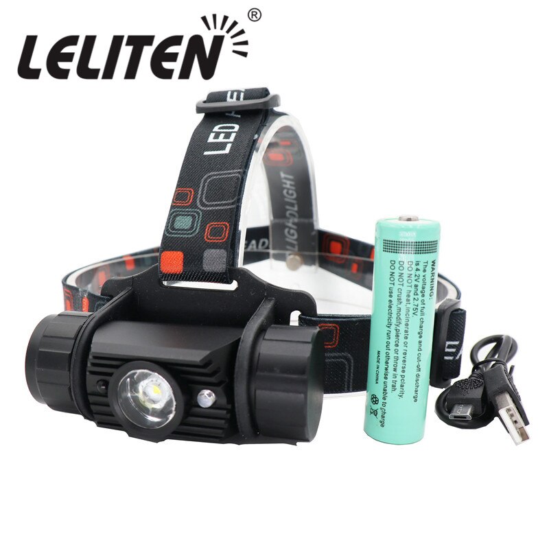 Mini IR Sensor led Headlight Induction Usb Rechargeable Lantern Headlamp 1Mode TorchFlashlight Use 18650 Battery